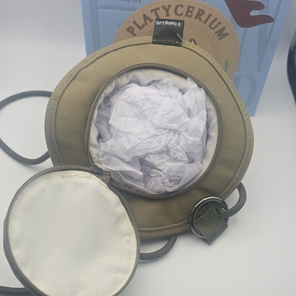 Fall In Wild Labubu Cactus Embroidered Olive Green Hat Crossbody (NIB)✨️ - Picture 7 of 10